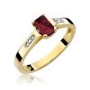 Pierścionek złoty 585 z brylantami 0,04ct rubinem 0,80ct W-78